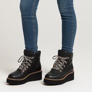 Cole Haan Black Lace Up Boots